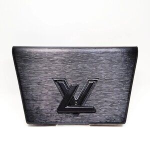 Authentic Louis Vuitton Trapeze Black Epi Leather Clutch Bag mon390-111325